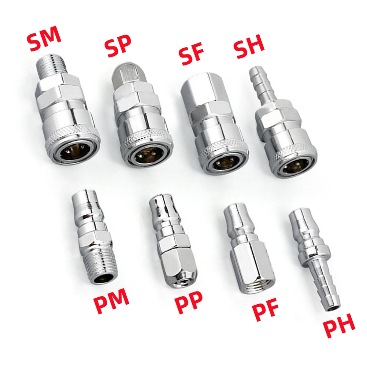 Conector rápido neumático tipo C para acuario, tanque de agua de jardín, tubo de aire de PU macho y hembra SP/PP/SH/PH/SM/PM/SF/PF 20/30/40
