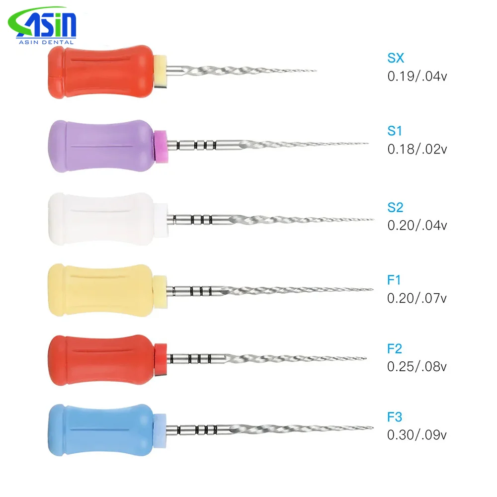6 unids/caja de limas NITI de uso manual Dental Denspay 21mm/25mm/31mm limas súper rotativas limas de conducto radicular de dentista herramientas de acabado moldeador