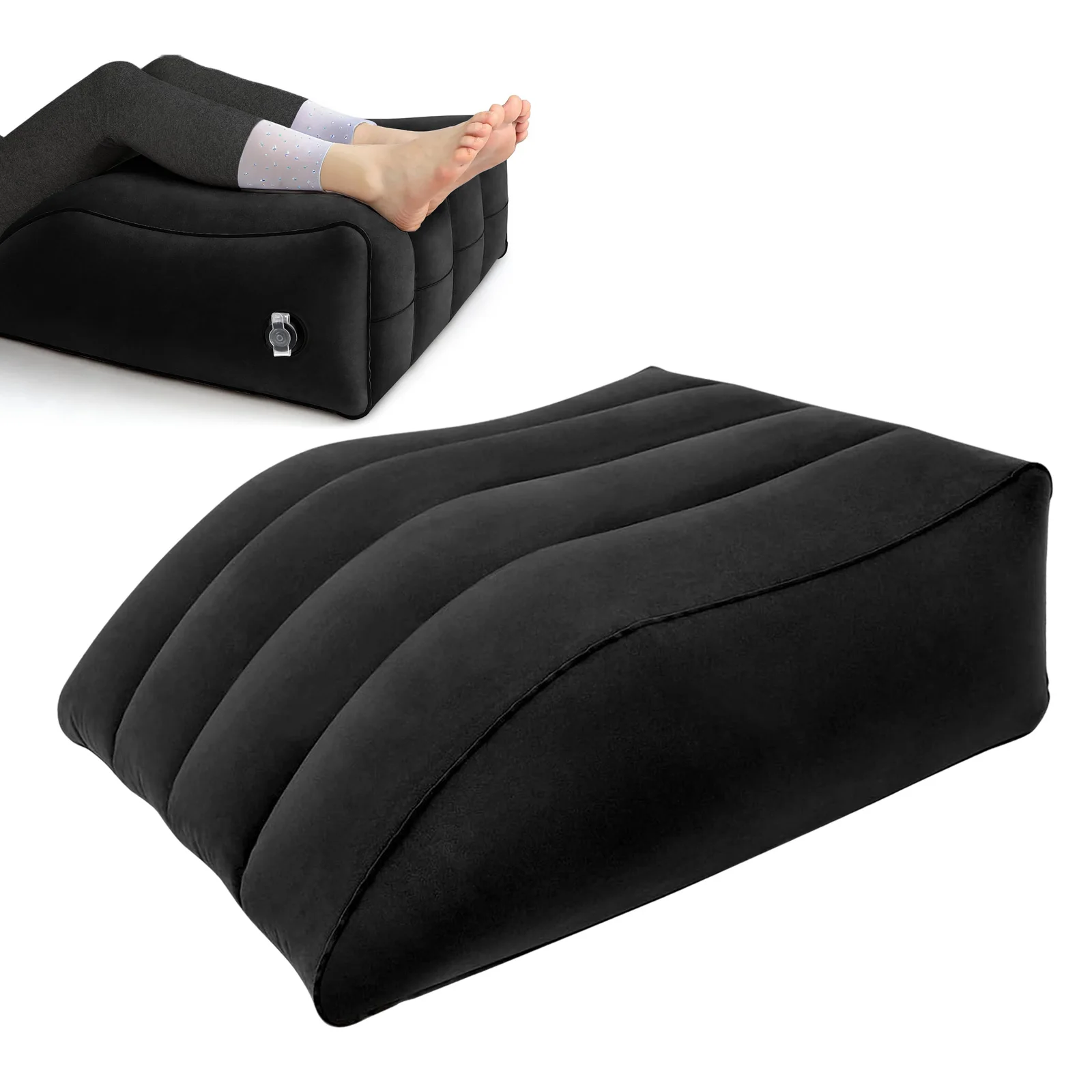 Almohadas para elevar piernas, almohadas inflables para hinchazón, almohada de cuña portátil para mejorar la circulación y reducir la hinchazón