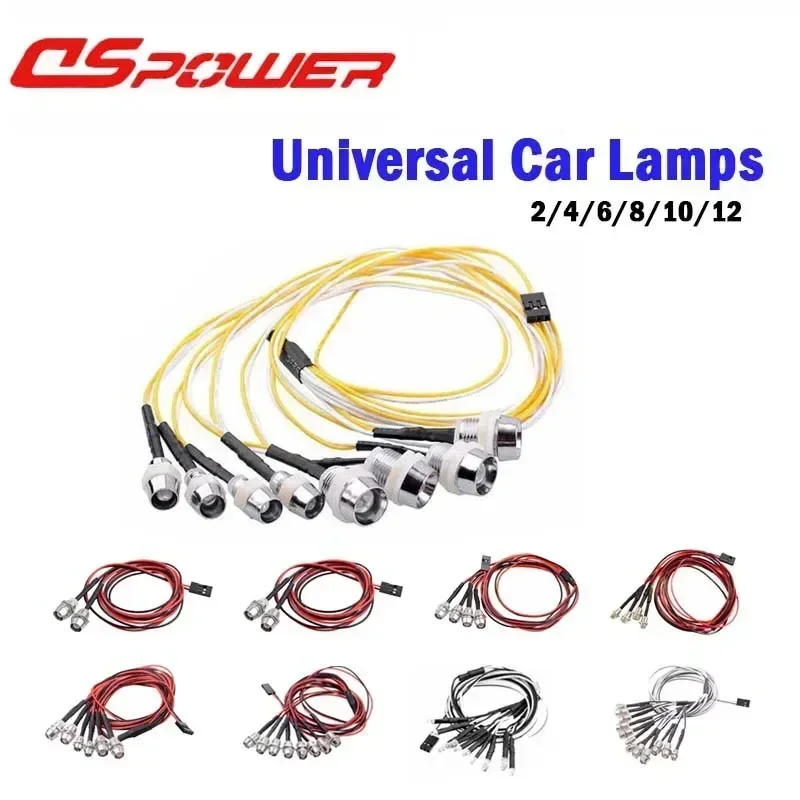 Lámpara de coche RC de 3mm, 5mm, 8mm, luces LED universales para camión trepador de control remoto 1/8 1/10 1/12 1/24 Axial Scx10 Traxxas Trx4 WPL Redcat Tamiya