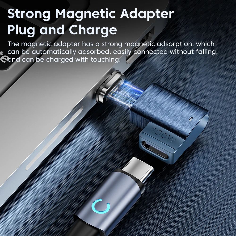 Toocki-adaptador magnético USB C de 100W a tipo C para Xiaomi, Huawei, pantalla LED, conector OTG, convertidor hembra USB C para Oneplus LG