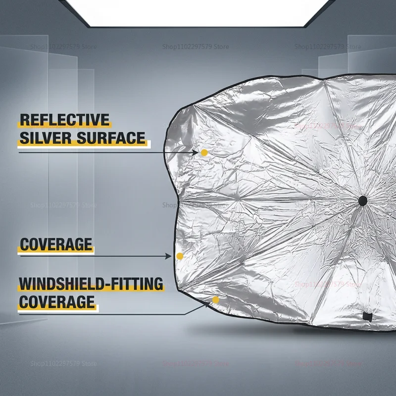 Parasol para Auto, Protector Solar para Parabrisas Delantero, Aislamiento Térmico, Plegable Telescópico, Bloqueo UV