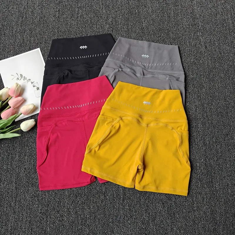 Shorts Deportivos de Yoga para Mujer, Cintura Alta, Secado Rápido, Levanta Glúteos, para Fitness, Running, Ciclismo, Shorts de Yoga de Secado Rápido de 3 Puntos, Shorts de Gimnasio