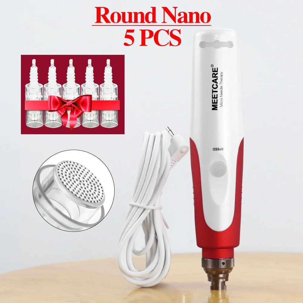 Dermapen Inalámbrico Profesional de Microagujas de 0.2mm con 5 Velocidades Ajustables y Cartucho de Bayoneta