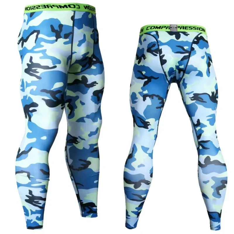 Mallas deportivas de camuflaje para hombre, mallas de compresión para entrenamiento para correr, pantalones de secado rápido, pantalones deportivos, mallas para correr y trotar