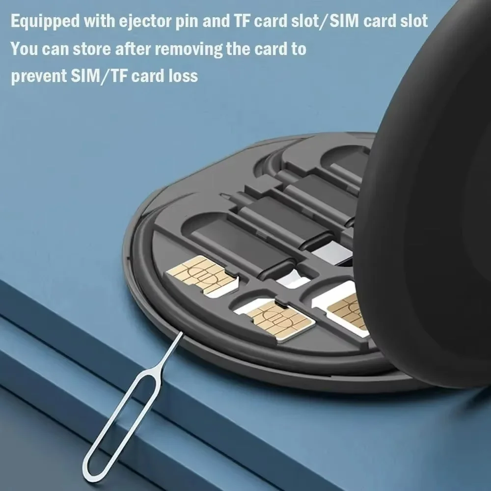 Caja de Almacenamiento de Cables de Datos Multifuncional Portátil, Soporte para Teléfono Móvil con Carga Rápida de 60W, Juego de Cables de Carga, Conversor Multi-Cabeza
