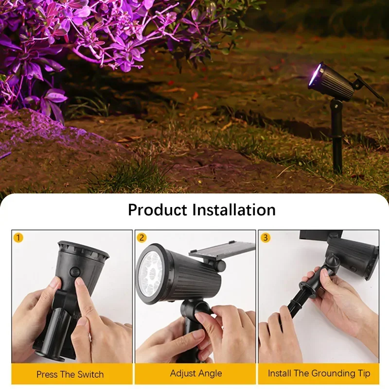 Foco Solar de 9 LED, focos impermeables para exteriores, luces solares de jardín, iluminación de paisaje, decoración, camino, lámpara de césped