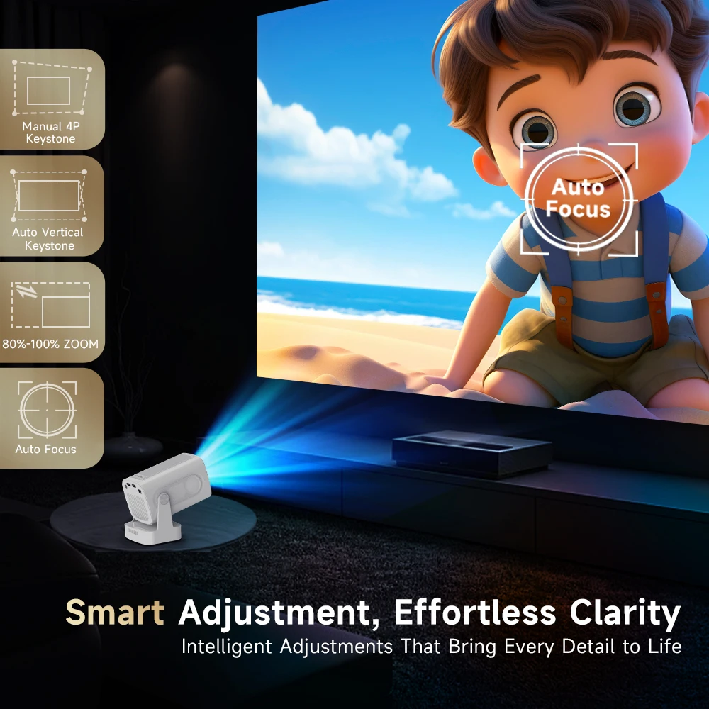Mini proyector Magcubic HY310 para películas al aire libre enfoque automático 1080P 330ANSI Android 11 WiFi6 BT5.4 4K con control remoto por voz Air Mouse
