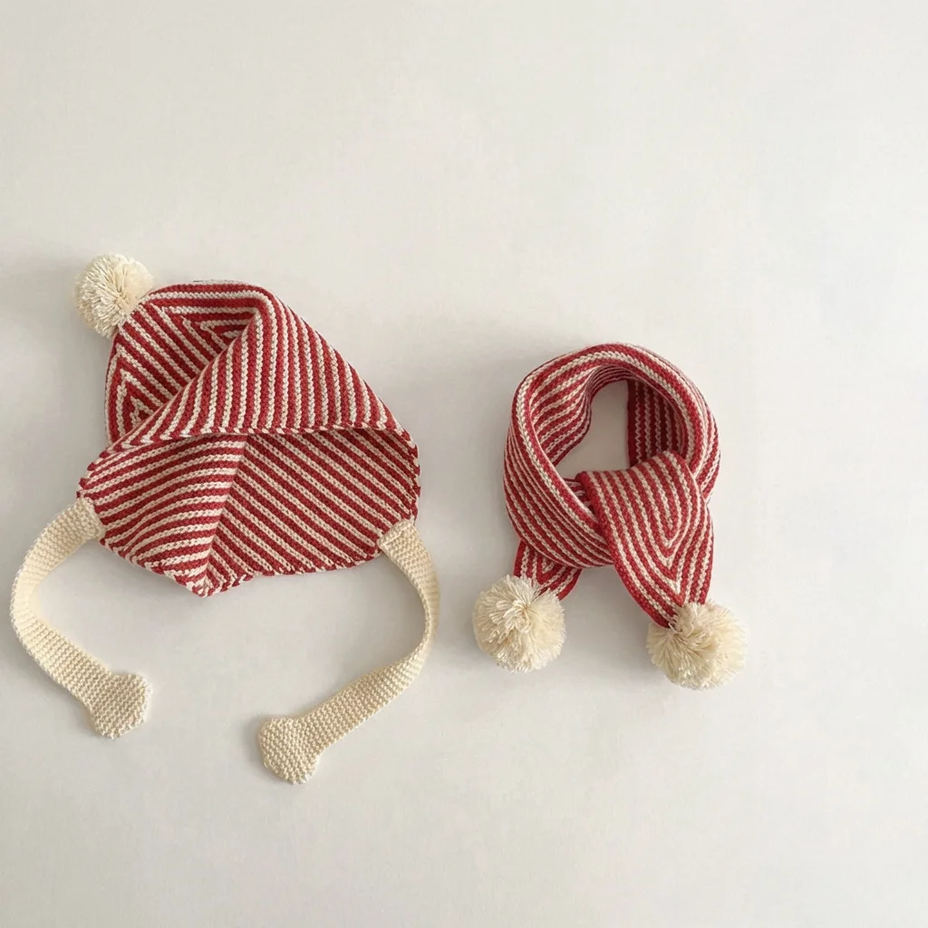 MILANCEL Conjunto de Gorro y Bufanda para Niños de 2 a 6 Años, Bufandas Cálidas de Invierno para Niños, Conjunto de Gorro y Calentador de Cuello para Bebés, Gorro Tejido para Niñas