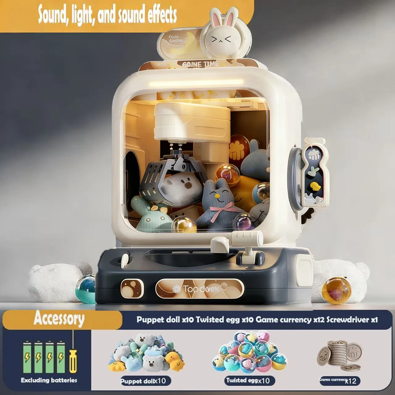Máquina de muñecas DIY de gran tamaño para niños, juego operado por monedas, Mini garra, juguete para atrapar, máquinas de grúa, muñeca musical, regalos de Navidad para niños