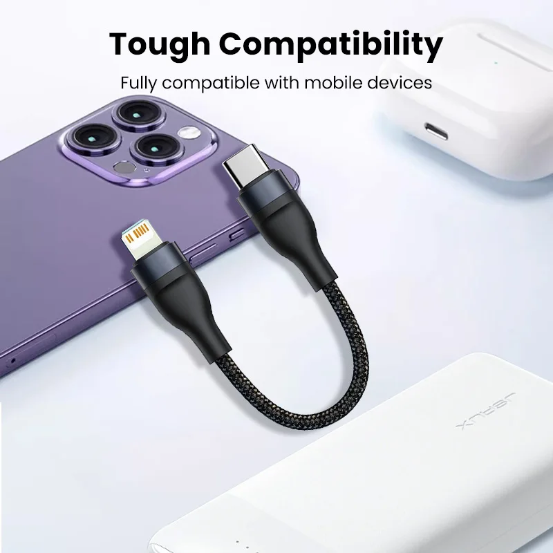 Olaf 25cm USB tipo C a USB C Cable de carga rápida USB IOS Cable de datos para banco de energía portátil tipo C Cable de datos corto