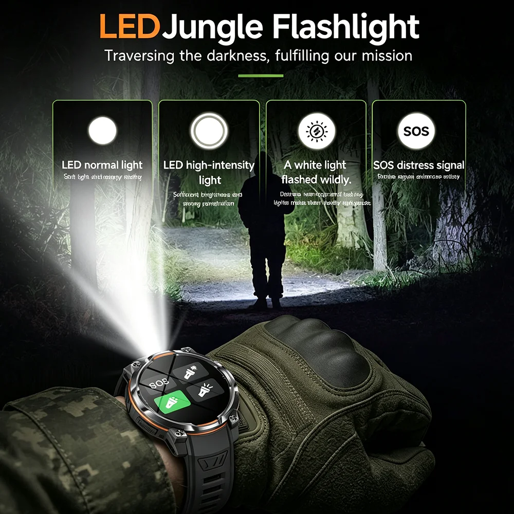 Nuevo Reloj Inteligente con GPS y Mapa Offline para Exteriores, Resistente al Agua IPX8, Más de 100 Deportes, Brújula LED, Altímetro, AMOLED, Llamadas Bluetooth