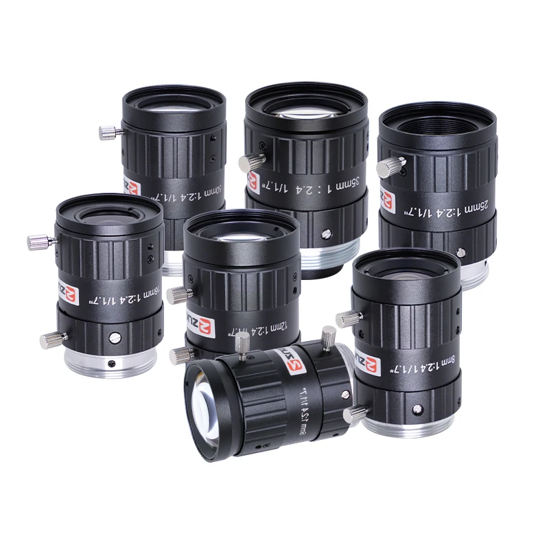 Lentes Industriales ZLKC de 1/1.7 Pulgadas FA 4mm 6mm 12mm 16mm 25mm 35mm 50mm 75mm de Enfoque Fijo con Montura C para Cámaras de Alta Resolución de 12MP