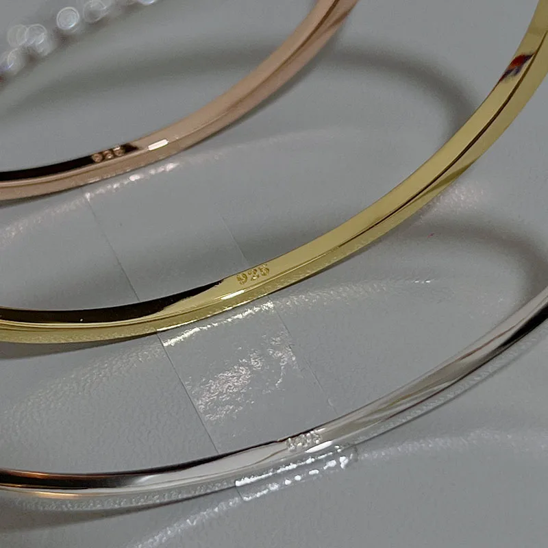 Brazalete encantador de moda de alta calidad, joyería de plata esterlina 925 pura para mujer, brazalete de diseño, regalo de fiesta con diamantes bonitos, joyería Size6