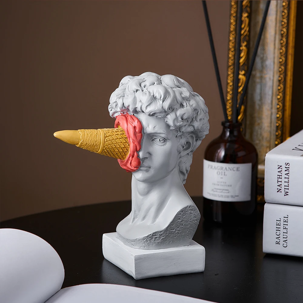 Figura nórdica moderna de David, estatuilla de helado para decoración del hogar, escultura, estantería de oficina, decoración artística de escritorio, estatua de David