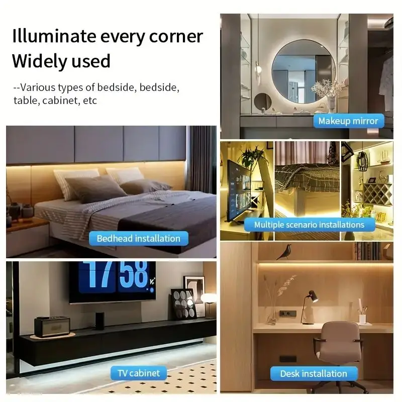 Tira de luces COB LED, atenuador táctil, cinta de diodo Flexible, 5V, USB, iluminación interior lineal, lámpara para habitación, bricolaje, TV, espejo, retroiluminación, decoración de pared
