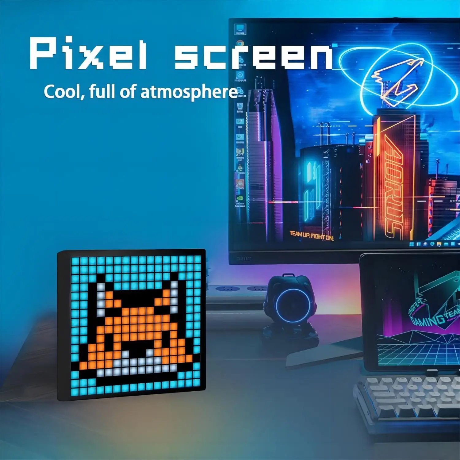 Pantalla inteligente LED de matriz de píxeles con Bluetooth, Panel de lámpara Digital RGB de 64x64, pantalla artística DIY, marco de decoración de habitación de Anime para videojuegos, Control por aplicación