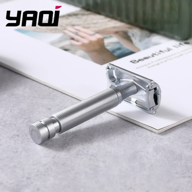 ¡Oferta Relámpago 2026! Maquinilla de Afeitar de Seguridad YAQI Monarch en Cromo Mate - Hipoalergénica, Longitud 85mm, Herramienta de Afeitado para Hombre, Espacio entre Hojas de 0.90mm