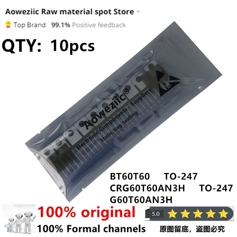 Aoweziic 2022+ 100% nuevo Original (nueva versión) CRG60T60AN3H G60T60AN3H reemplazar BT60T60 TO-247 Transistor IGBT 60A 600V