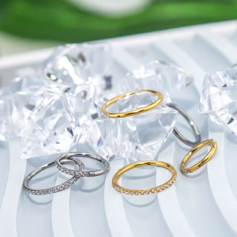 10 Uds G23 conjunto de joyería de titanio pendientes de circón moda cartílago de la oreja Tragus Piercing anillos de nariz Sexy hélice labio aros nasales regalos