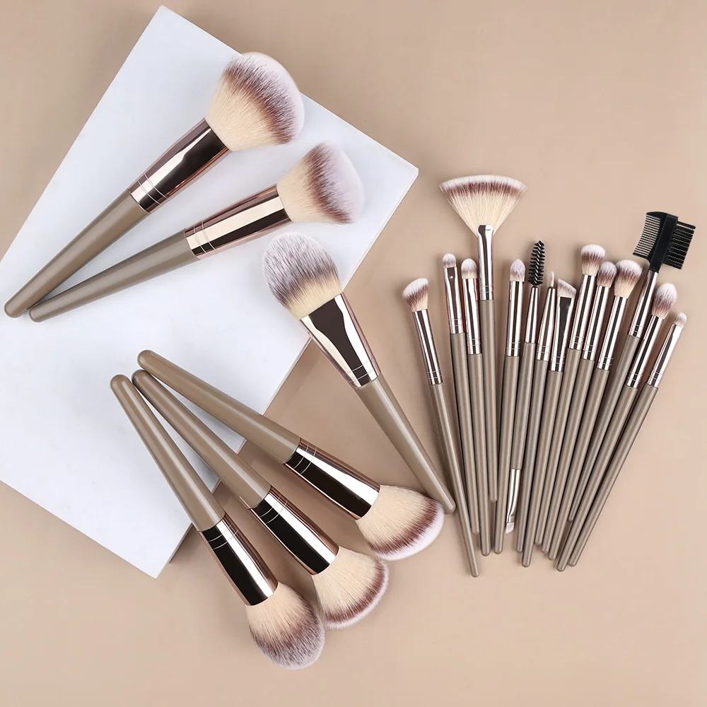 Juego de brochas de maquillaje de 3-20 piezas, base, sombra de ojos, colorete, resaltador, corrector suave y esponjoso, brocha de mezcla Kabuki, herramienta de belleza femenina
