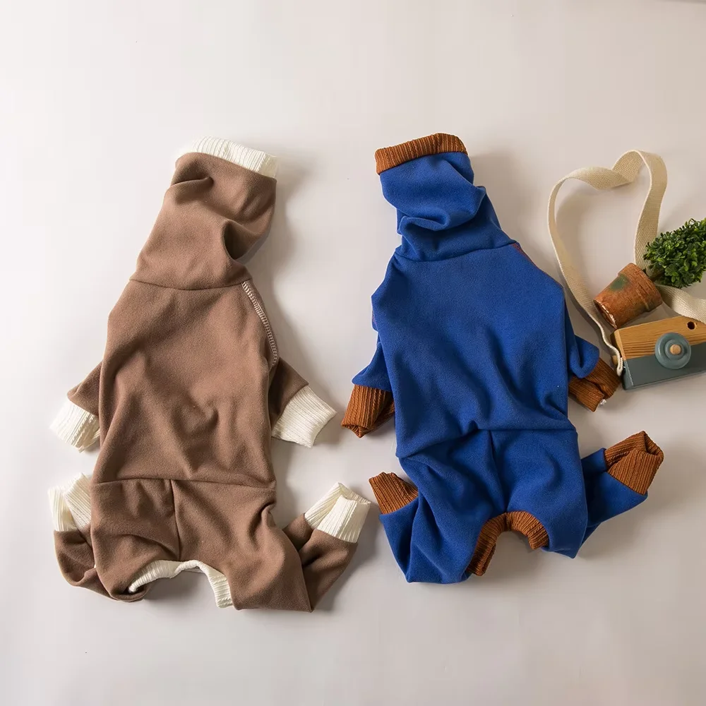 Mono Polar de Cuello Alto para Galgo y Whippet, Pijama Elástico de Cuatro Patas, Ropa Térmica para Perros, Mameluco Suave de Cuerpo Entero