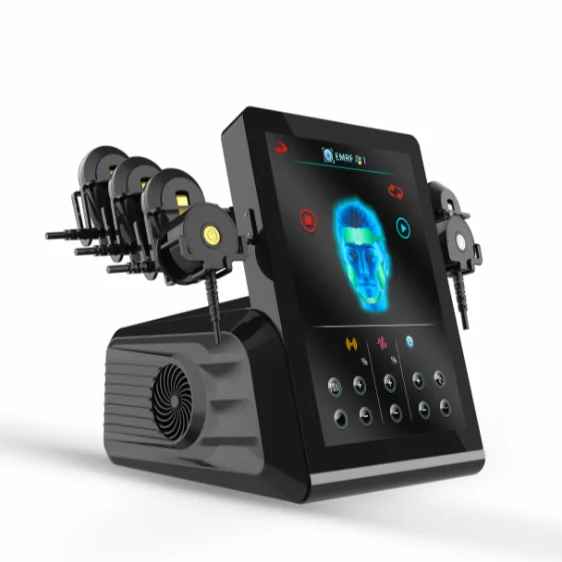 Equipo de Escultura Facial RF EMS EMRF de 6 Manijas, Instrumento de Lifting Facial sin Agujas, Máquina Facial de Sobremesa PE de 500W con Enchufe de EE. UU.