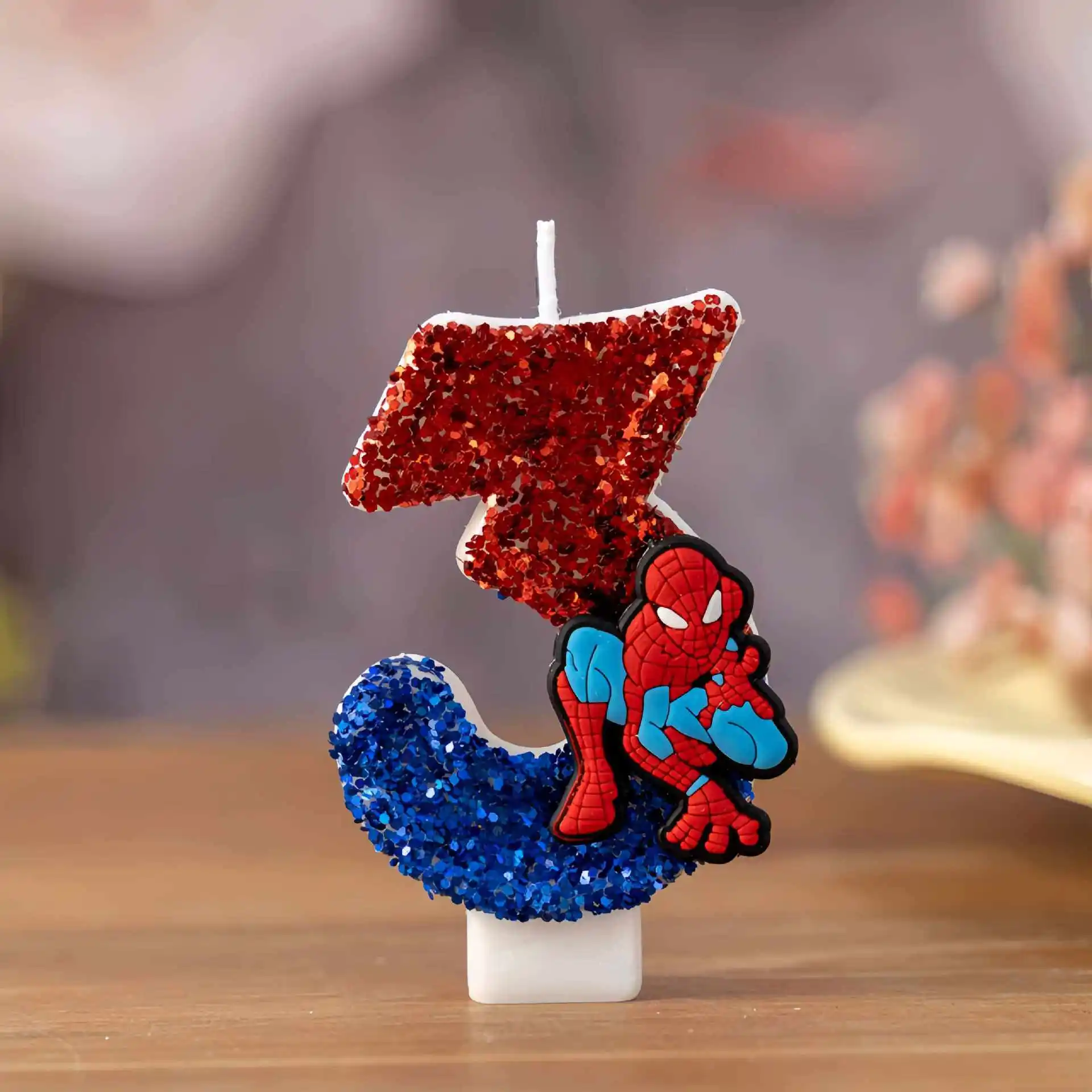 Velas Divertidas de Spiderman, Superhéroe, Números del 0 al 9, Lindas Velas con Patrón de Dibujos Animados para Fiestas de Cumpleaños, Decoración de Pasteles, Regalos para Niños