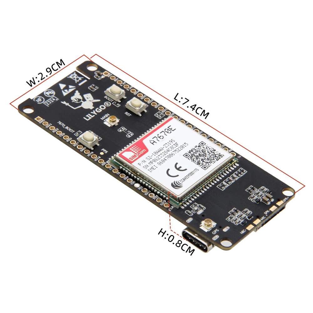 LILYGO® T-Call A7670 Placa de desarrollo A7670, 4G, 2G, ESP32, A7670E, LTE, GSM, red celular, ESP32-WROVER-E, WiFi, Bluetooth, módulo inalámbrico