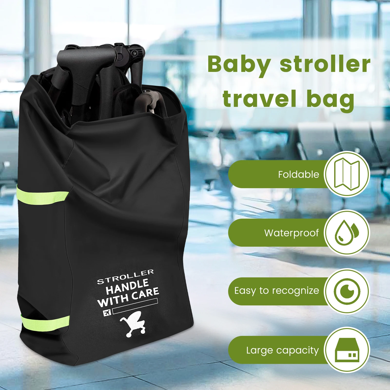Bolsa de almacenamiento para cochecito de bebé, avión, viajes por carretera, cubierta para cochecito, bolsa de polvo para barco de viaje, accesorios impermeables para carritos