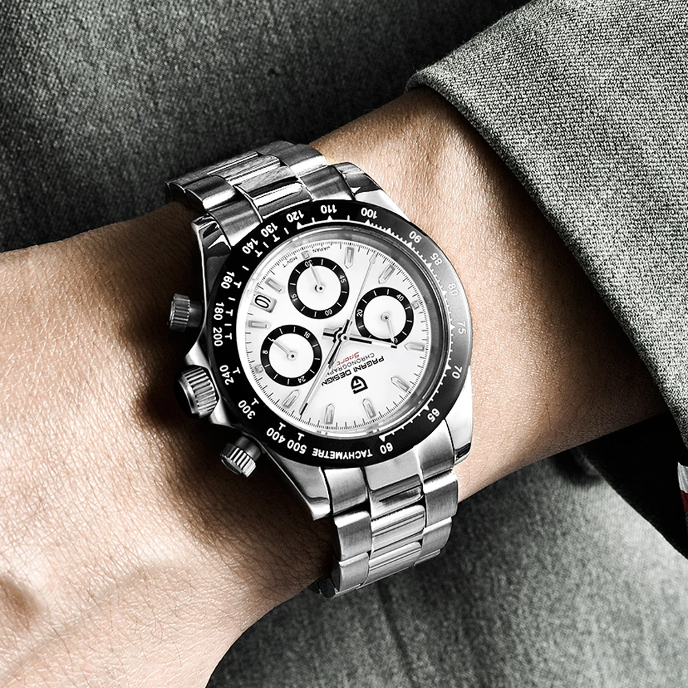 Nuevo Reloj de Lujo de Cuarzo de la Marca PAGANI DESIGN 2026, Reloj de Hombre Luminoso a Prueba de Agua con Zafiro, Movimiento Japonés VK63, Cronógrafo Totalmente de Acero