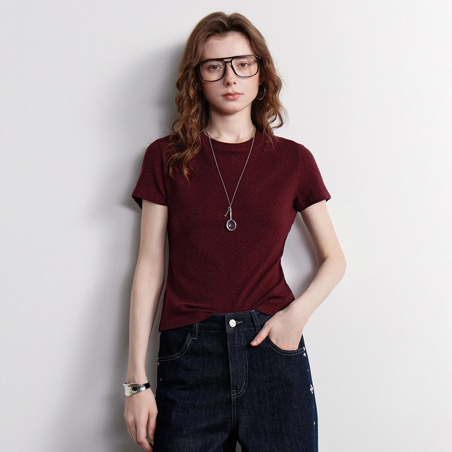 Camiseta de Mujer TOYOUTH, Verano 2026, Nueva, de Algodón, Corte Ajustado, Estilo Dopamina