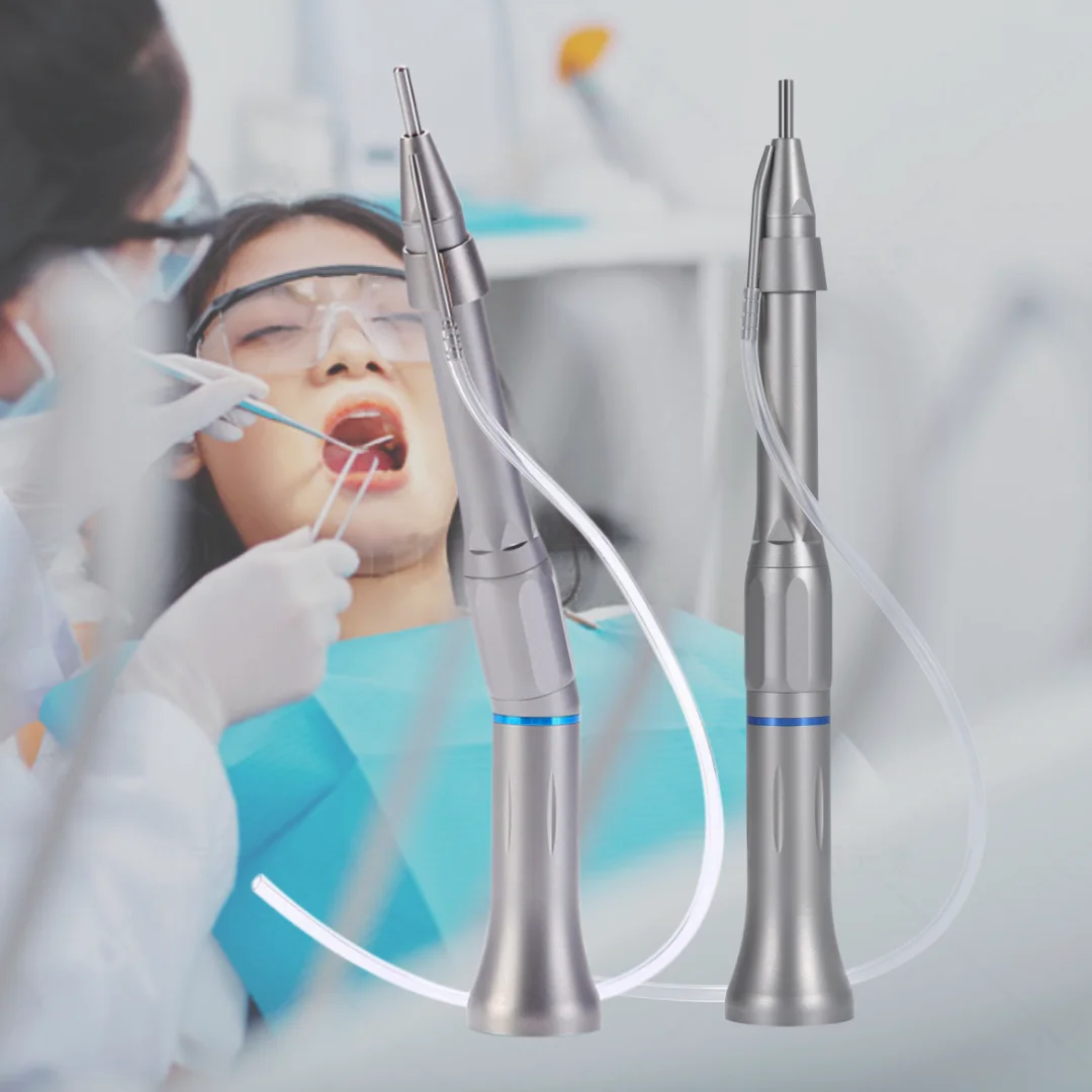 SANDENT Dental 1:1 Micro Acero inoxidable tipo E quirúrgico 20o contraángulo/pieza de mano recta