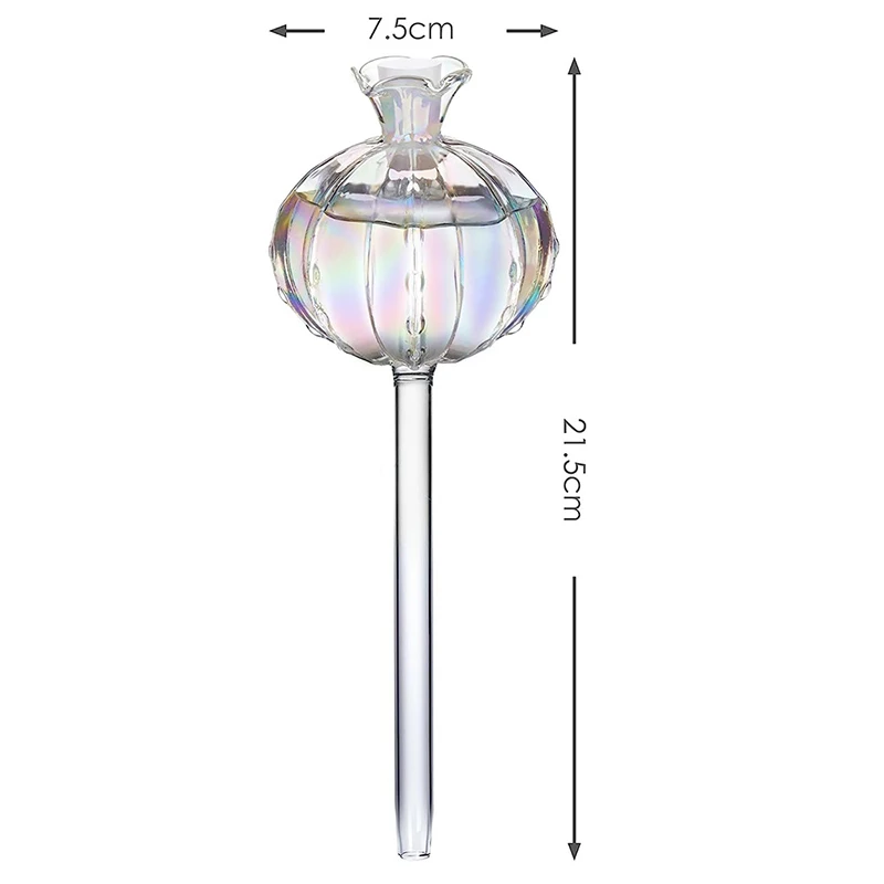 Bombillas de riego automático de plantas de vidrio, gotero de agua con forma de flor, dispositivo ligero para plantas de interior, sistema de riego por goteo
