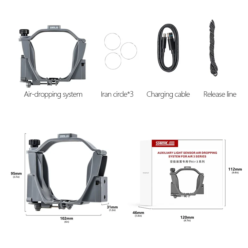 Sistema de lanzamiento de carga Airdrop mejorado de 12KM para DJI Air 3S, accesorios para drones, dispositivo de transporte de carga para DJI Air 3