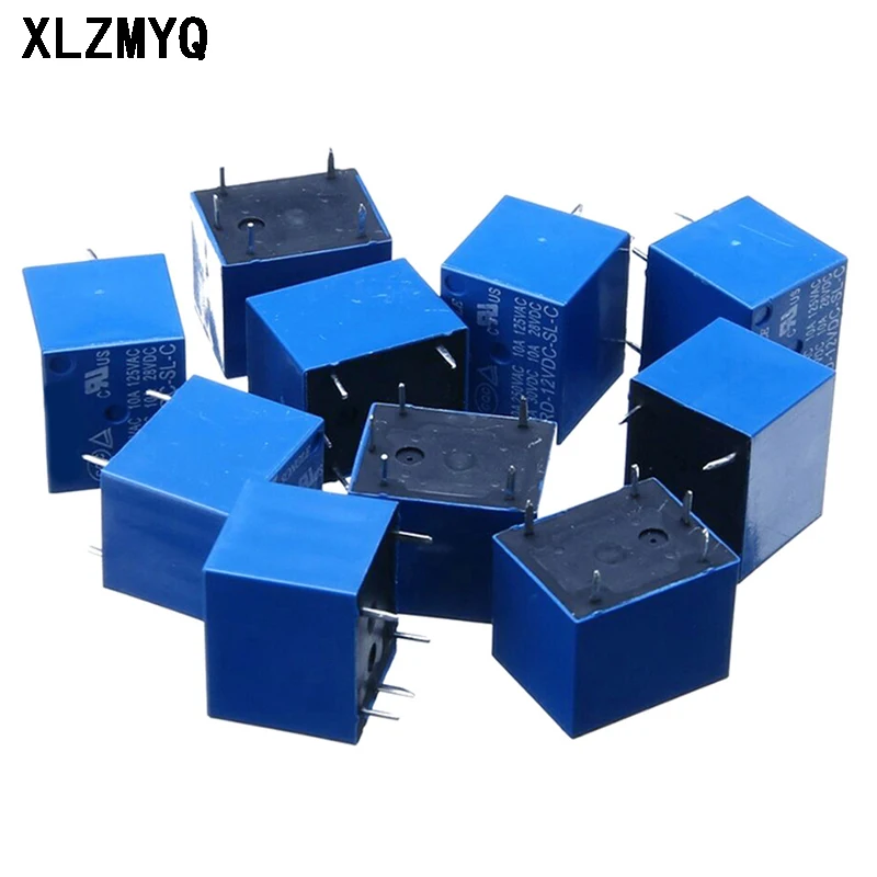 Kit de relé de potencia 100 piezas DC, 5V, 12V, 24V, SRD-05VDC-SL-C, PCB, SRD-12VDC-SL-C, relés, DIY, Kit electrónico