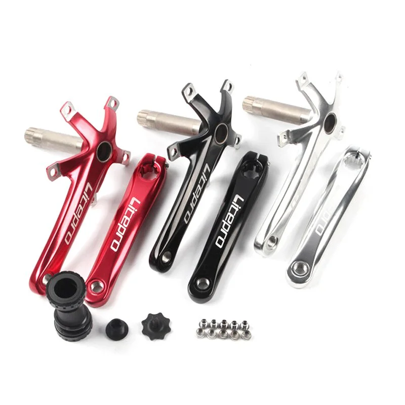 Liteproelite-platos y bielas para bicicleta de montaña, juego de bielas de aleación de aluminio, 5 trinquetes, 130mm, para bicicleta plegable Brompton