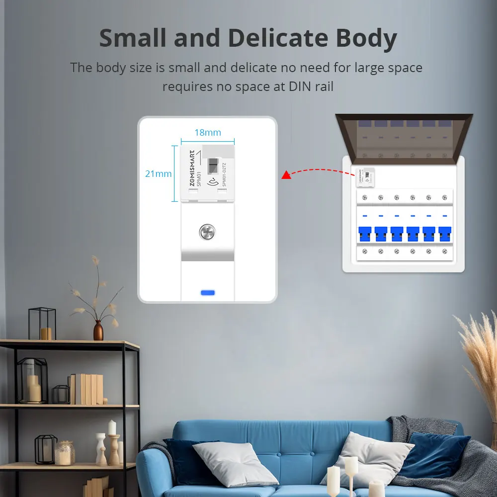 Medidor de Energía Inteligente Zemismart Zigbee, Sensor Eléctrico, Funciona con la Aplicación Tuya, Compatible con Homey y Smartthings