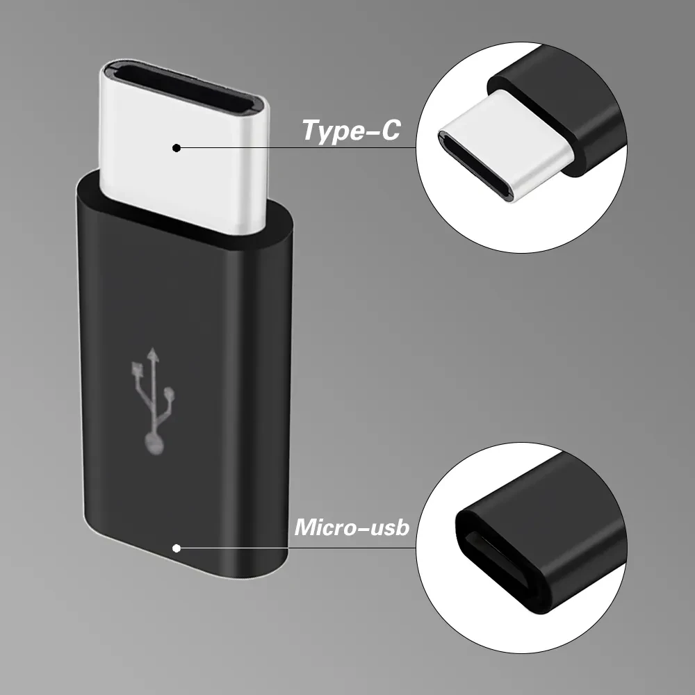 1/5/10 Uds Micro USB hembra a tipo C macho adaptador convertidor para teléfono inteligente Android tableta USB tipo C a conector Micro USB