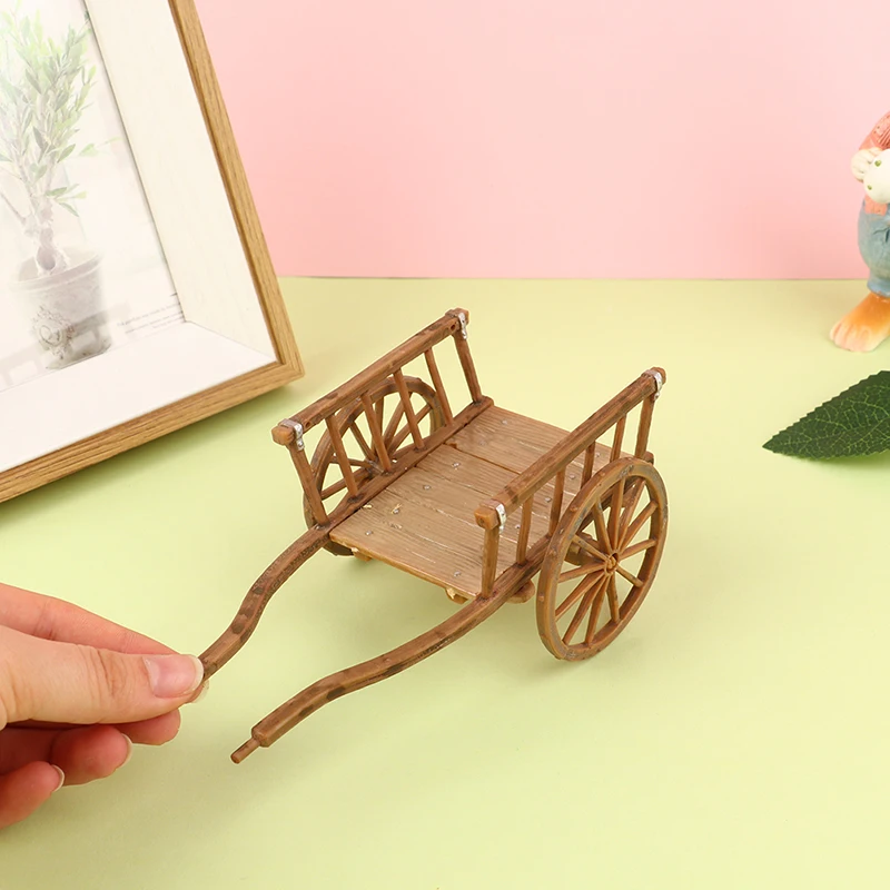 1 Uds. Casa de muñecas en miniatura, carrito ensamblado de simulación, modelo, muebles, accesorios para casa de muñecas, decoración de jardín, juguetes para niños DIY