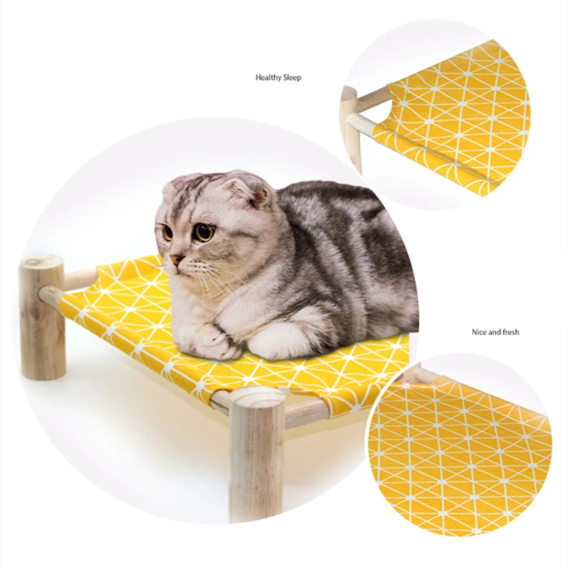 Cama Universal para gatos y perros, hamacas para mascotas, extraíbles y transpirables, con marco de madera duradero, para exteriores