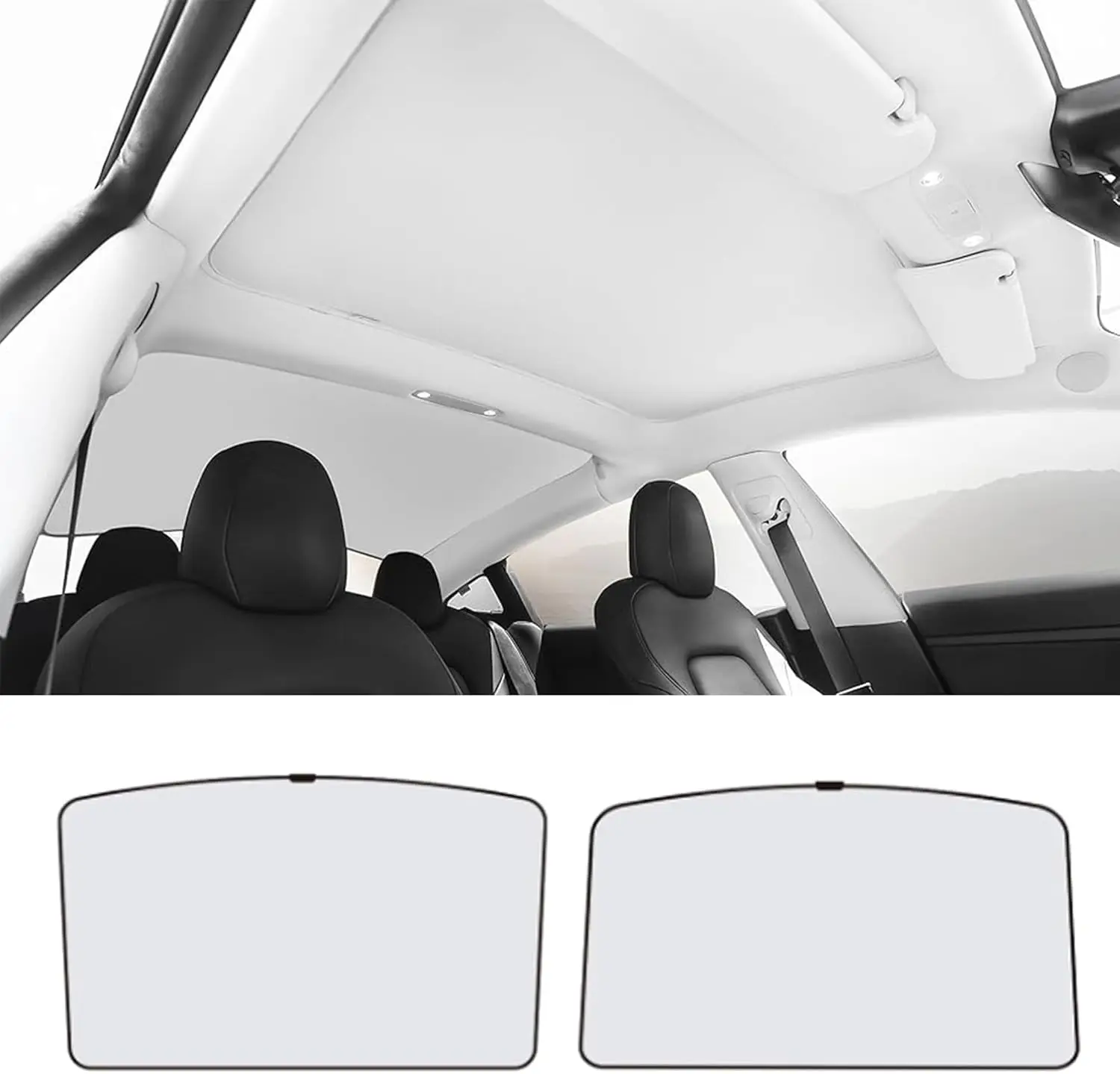 Parasol para Tesla Model Y YL Juniper Standard Model 3 Highland 2025-2020 2026, Tela Antideslizante con Hebilla, para Techo Solar Delantero y Trasero