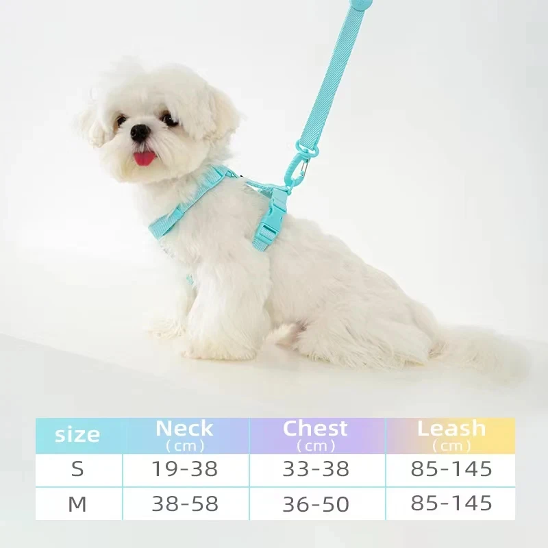 Arnés para perros ajustable, conjunto de correa, Color macarrón, accesorios reflectantes para perros pequeños, suministros para cachorros y gatos, paseos para mascotas