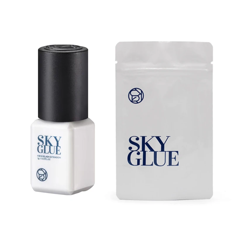 10 botellas de hebras de pegamento SKY, suministros de extensión de pestañas postizas, Corea, 5ml, negro, rojo, azul, tapa, herramientas de maquillaje de salud y belleza, adhesivo
