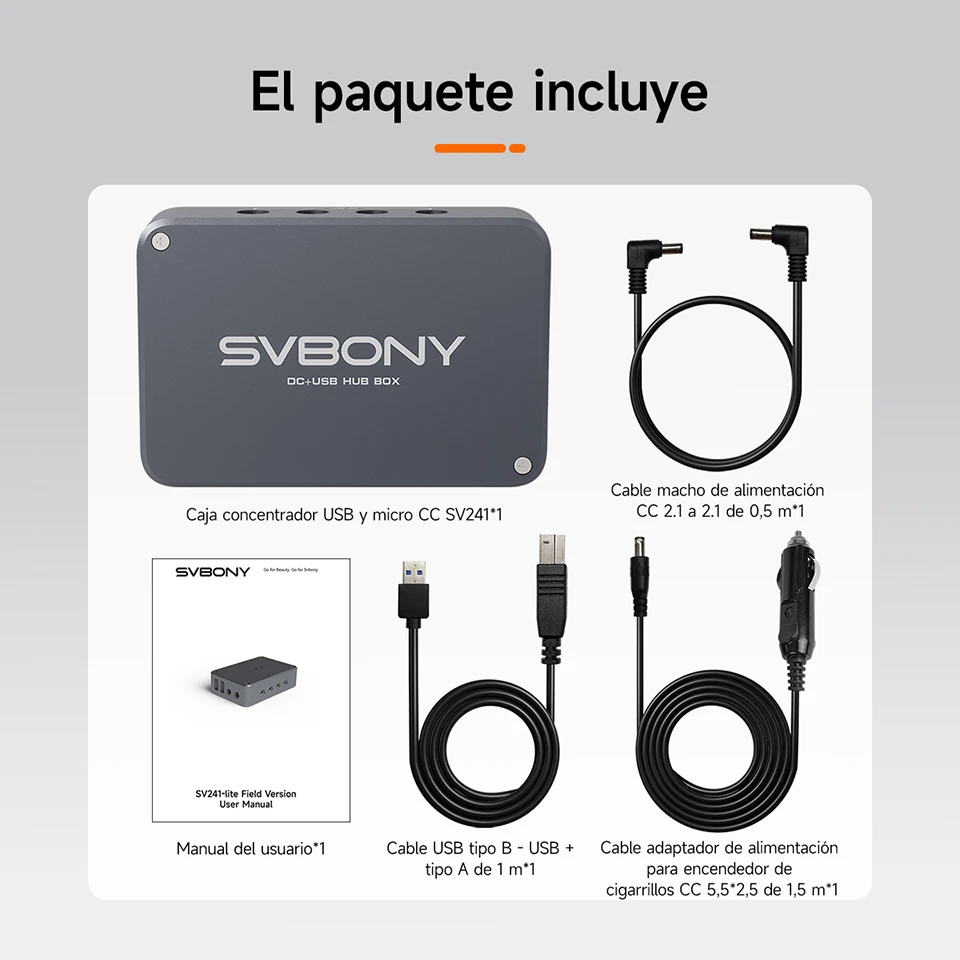 Svbony SV241 Astronomy Micro DC + USB HUB Box USB3.1 Salida de lectura de alta velocidad y interfaz tipo C para astrofotografía