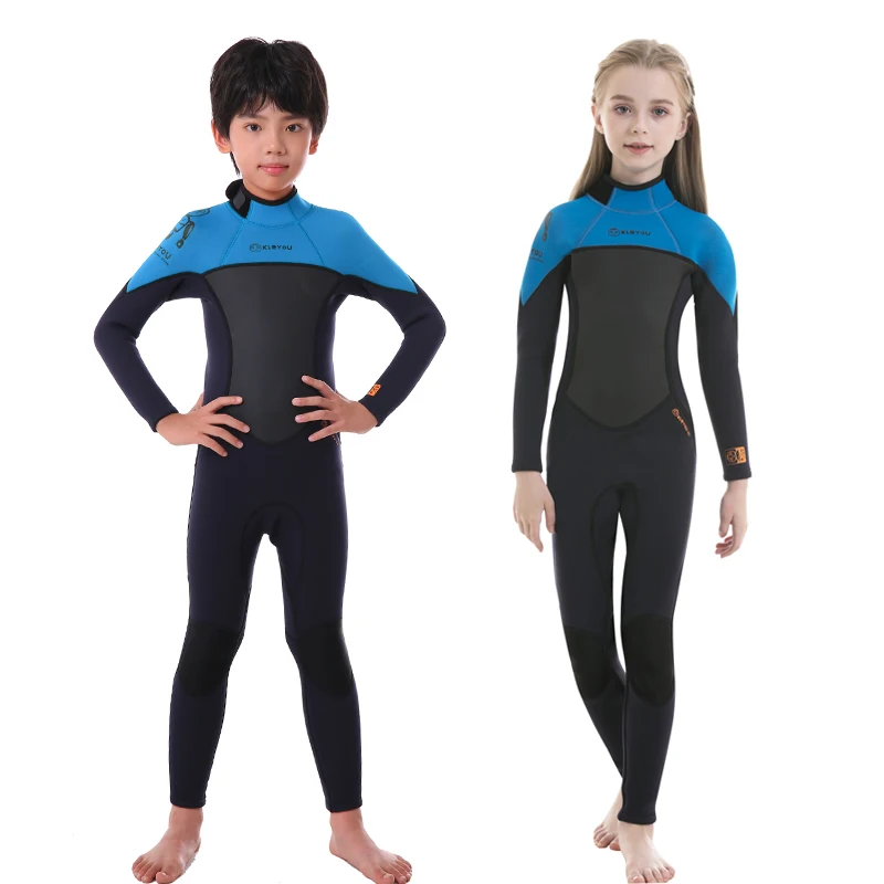 Traje de neopreno de 2,5 MM para niños, traje de baño térmico completo, traje de buceo para Surf juvenil, conjunto de apnea subacuática, ropa de playa gruesa