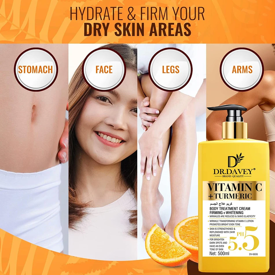 Loción corporal iluminadora de cúrcuma Natural con vitamina C, Reduce las imperfecciones, acné, crema suave, brillante e hidratación, para todo tipo de piel