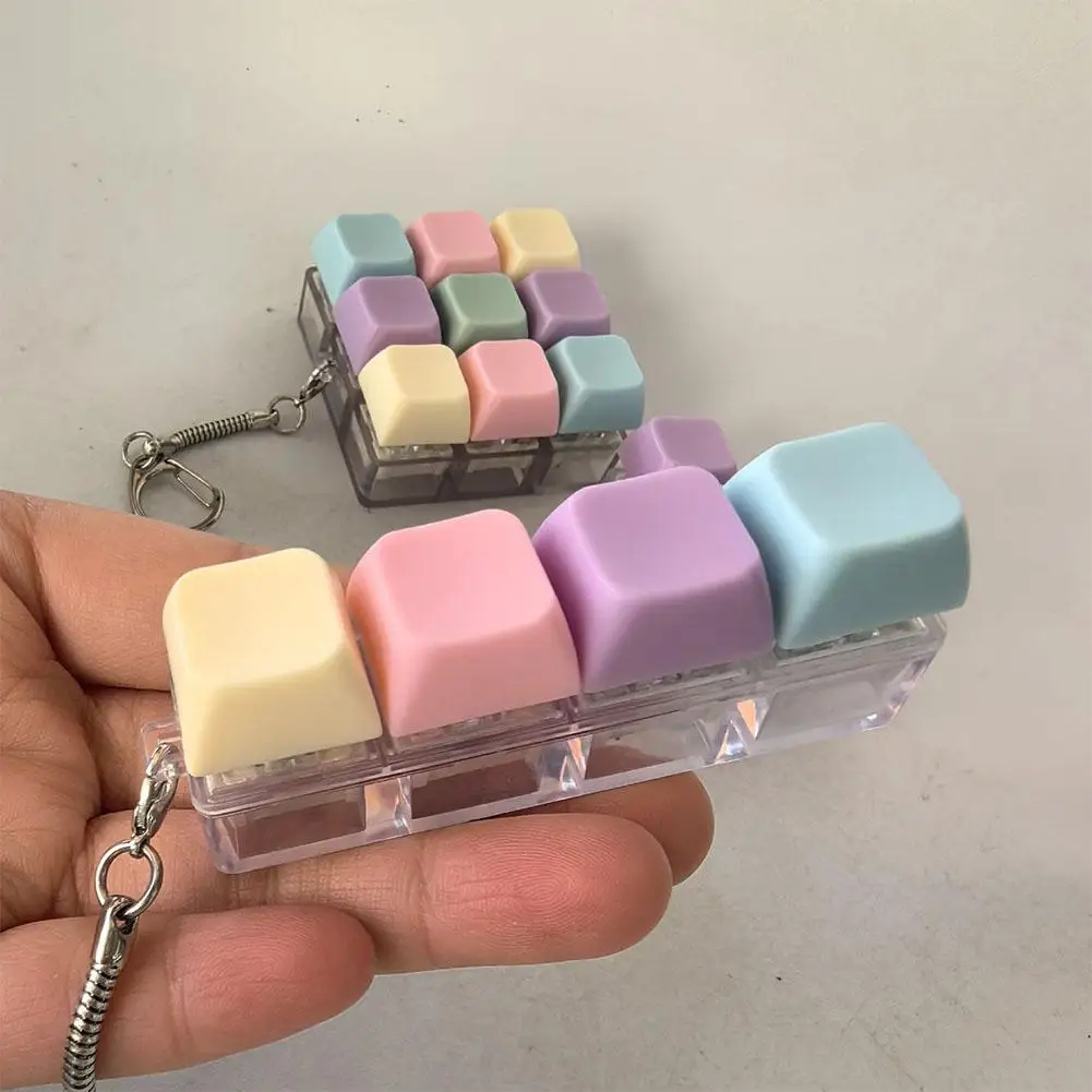 Fidget descompresión 1/4/5/9 teclado juguete antiestrés juegos de teclado de dedo para adultos juguetes antiestrés niños niñas llavero