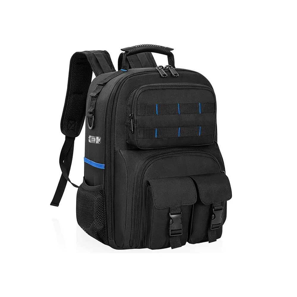Mochila para Herramientas, Bolsa de Herramientas Resistente con Correa Acolchada para el Hombro y Organizador de Herramientas Extraíble, Mochila de Trabajo Resistente al Agua, para Electricistas