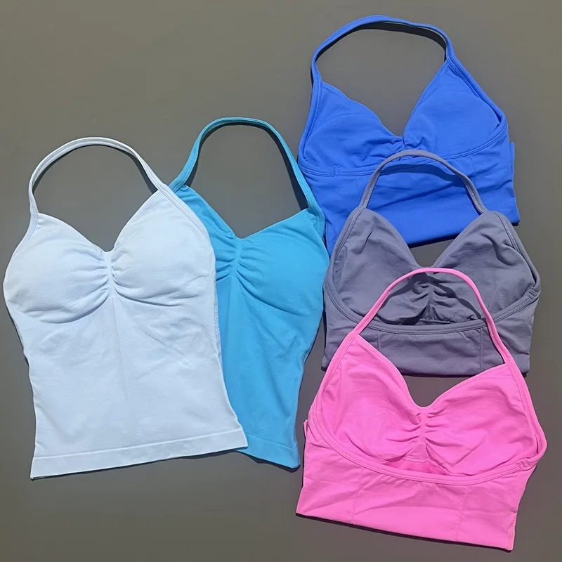 Camiseta Deportiva de Yoga para Mujer, Color Sólido, Sin Mangas, Secado Rápido, Transpirable, Elástica, Ajustada, para Gimnasio, Entrenamiento, Running, Fitness, Suave al Tacto
